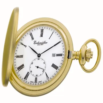 Eichmüller Since 1950 Taschenuhr Quarzwerk Kleine Sekunde Datum incl. Kette