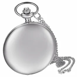 Lancardo Taschenuhr Silber Vintage Herren Damen Uhr Analog mit Metall Kette Weihnachten Geschenk LCD100559