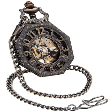 ShoppeWatch Taschenuhr mit Kette Herren | Taschenuhren für Herren | Mechanische Taschen Uhr Handaufzug | Steampunk Pocket Watch PW221