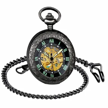 SUPBRO Damen Herren Taschenuhr Retro Mechanische Kettenuhr Uhr Leuchtende Automatik Pocket Watch mit Halskette Pullover Kette